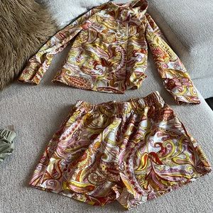 Short silk set